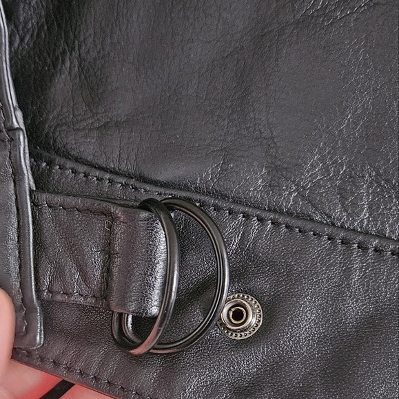 VINTAGE CHIA black leather crop jacket - Picture 4 of 8